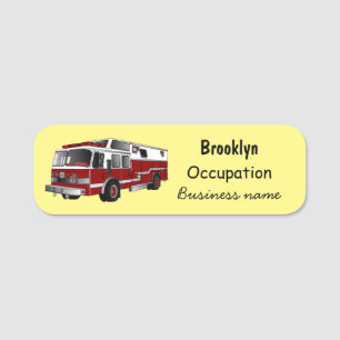 Etiqueta Para Nombres Ilustracion del personalizado del motor de fuego