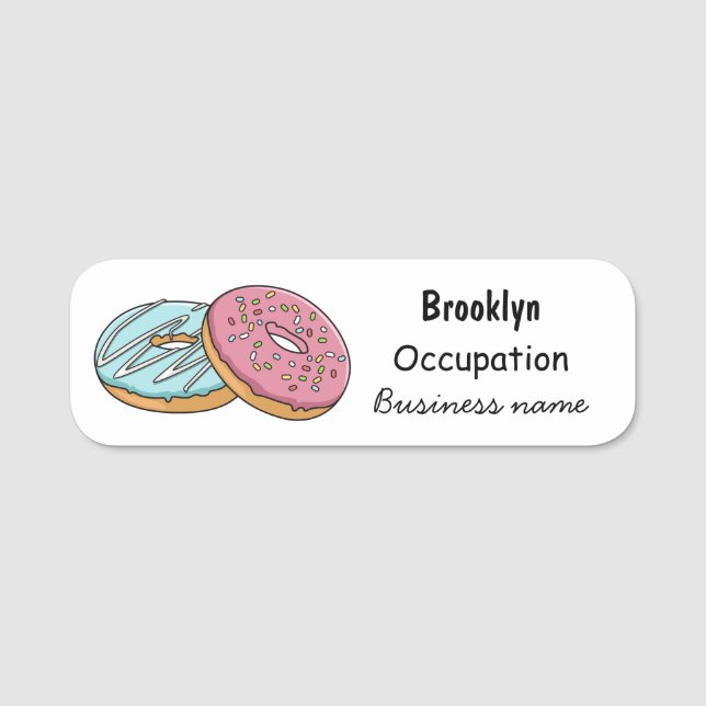Etiqueta Para Nombres Ilustracion Donut personalizado (Anverso)