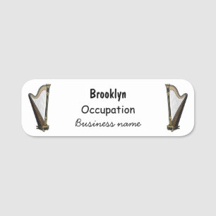 Etiqueta Para Nombres Ilustracion Harp personalizado