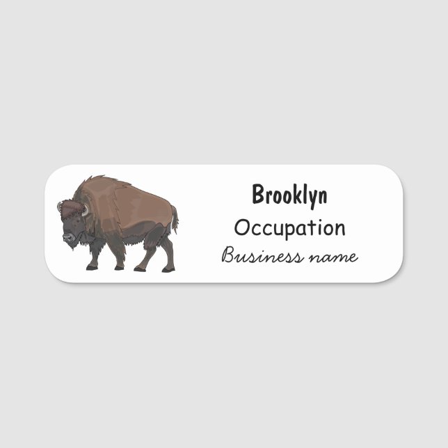 Etiqueta Para Nombres Ilustracion personalizado Bison (Anverso)