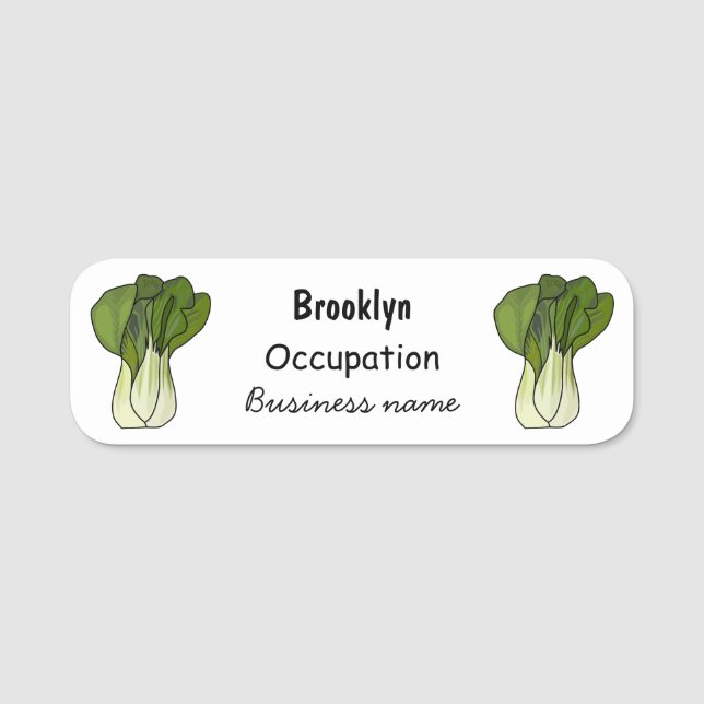 Etiqueta Para Nombres Ilustracion personalizado Bok choy (Anverso)