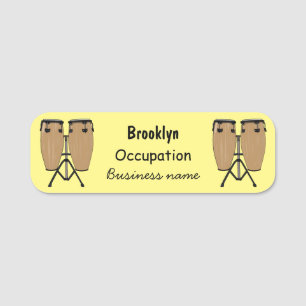 Etiqueta Para Nombres Ilustracion personalizado Bongo drum