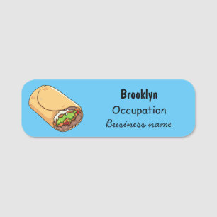 Etiqueta Para Nombres Ilustracion personalizado Burrito