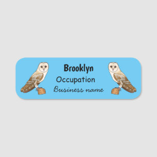 Etiqueta Para Nombres Ilustracion personalizado de aves de búho de Barn