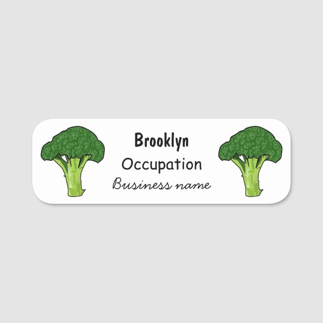 Etiqueta Para Nombres Ilustracion personalizado de Broccoli (Anverso)