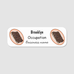 Etiqueta Para Nombres Ilustracion personalizado de costillas cortas