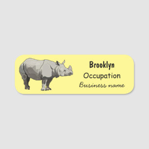 Etiqueta Para Nombres Ilustracion personalizado de Javan rhinoceros