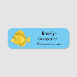 Etiqueta Para Nombres Ilustracion personalizado de pescado tango amarill