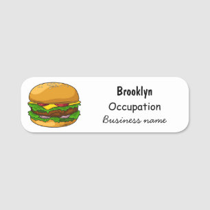 Etiqueta Para Nombres Ilustracion personalizado Hamburger