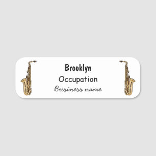 Etiqueta Para Nombres Ilustracion personalizado saxofón