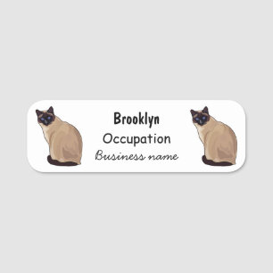 Etiqueta Para Nombres Ilustracion personalizado siamés