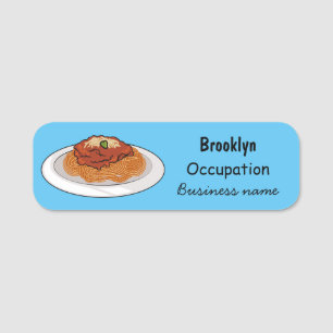 Etiqueta Para Nombres Ilustracion personalizado Spaghetti