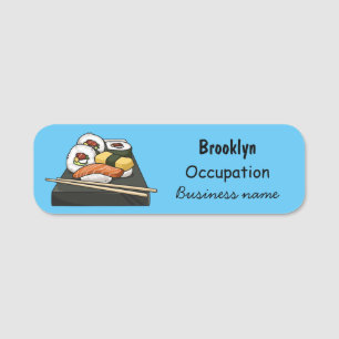 Etiqueta Para Nombres Ilustracion personalizado Sushi