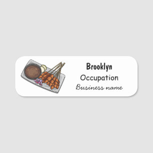 Etiqueta Para Nombres Ilustracion Satay personalizado
