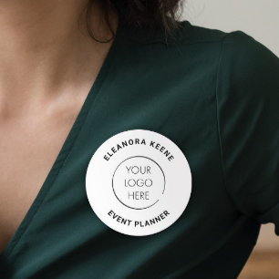 Etiqueta Para Nombres Imán de Círculo de Negocio Personalizado con Logot