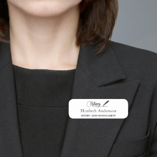 Etiqueta Para Nombres Imán magnético de script blanco del agente de firm