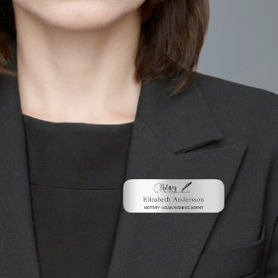 Etiqueta Para Nombres Imán magnético del guión plateado del agente de fi