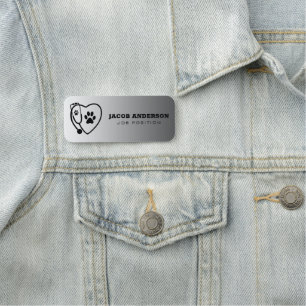 Etiqueta Para Nombres Impresión de Stethoscope y Paw