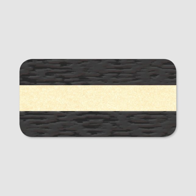 Etiqueta Para Nombres Impresión de textura de cuero negro (Anverso)