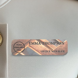 Etiqueta Para Nombres Industrial Chic Copper Facet Name Badge Custom 名札