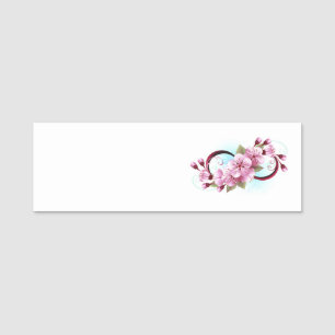 Etiqueta Para Nombres Infinito con las flores de flores de Sakura Blosso