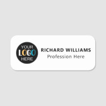 Insígnia de nombre de empleado corporativo con log