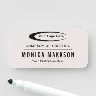Etiqueta Para Nombres Insígnia de nombre personalizado con logotipo