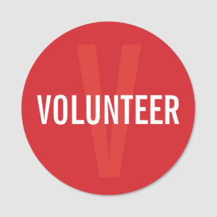 Etiqueta Para Nombres Insignia voluntaria del rojo