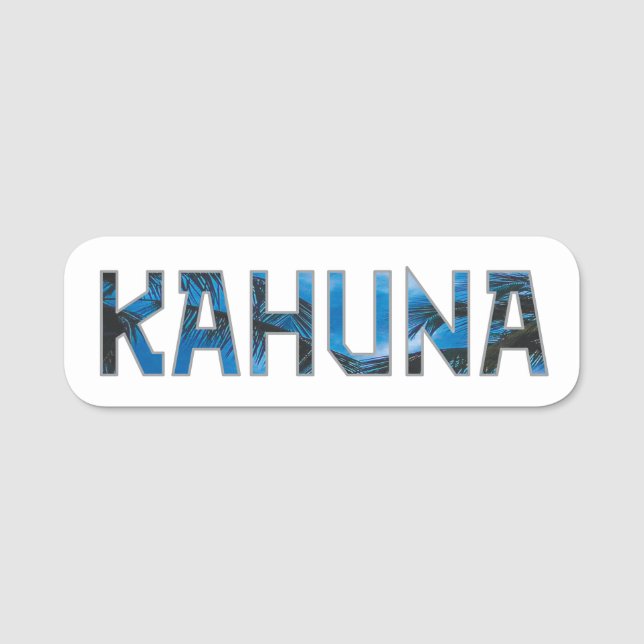 Etiqueta Para Nombres Kahuna (Anverso)