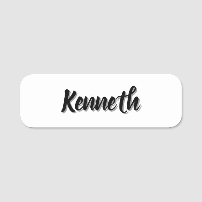 Etiqueta Para Nombres Kenneth Mens Name, (Anverso)