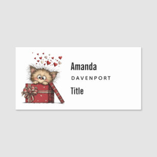 Etiqueta Para Nombres Kit de gatito de dibujos animados lindo con negoci