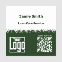 Lawn Care QR Code Logo Company Green White