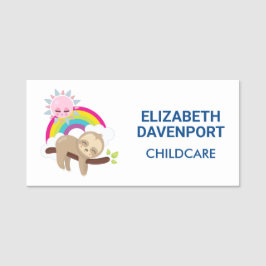 Etiqueta Para Nombres Lazy Slote lindo con sol y arcoiris