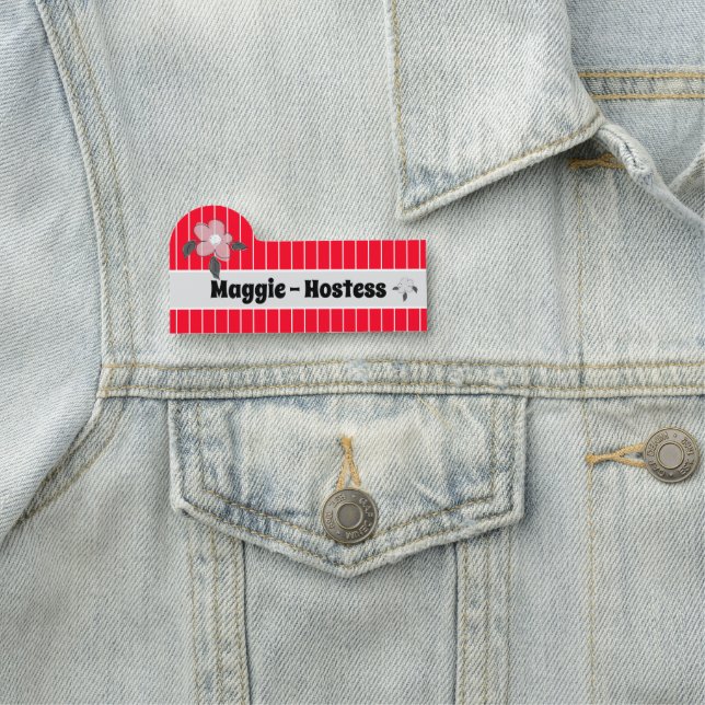 Etiqueta Para Nombres Lecturas fáciles rojas fluorescentes (In situ)