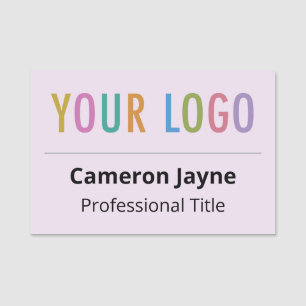 Etiqueta Para Nombres Lilac Purple Large Nametag con logotipo profesiona