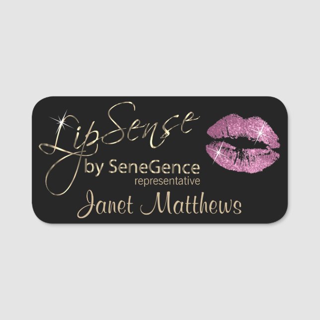 Etiqueta Para Nombres Lipsense - Labios rosas (Anverso)