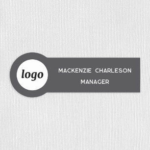 Etiqueta Para Nombres Logo Empleado Personal Magnético o Pizarra Gris Pi