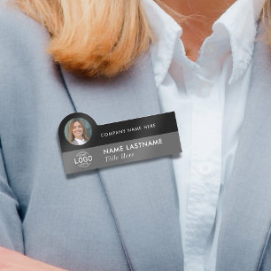 Etiqueta Para Nombres Logo Fotografía Elegante Negra Gris