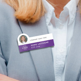 Etiqueta Para Nombres Logo Photo Modern Simple Purple White Company