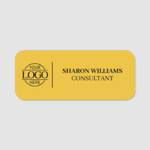Etiqueta Para Nombres Logotipo Comercial de la Empresa Elegante Empleado