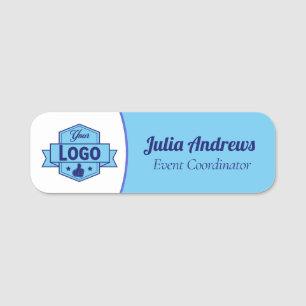 Etiqueta Para Nombres Logotipo comercial   Empleado moderno azul blanco