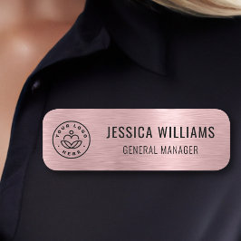 Etiqueta Para Nombres Logotipo comercial personalizado Faux Brushed Meta