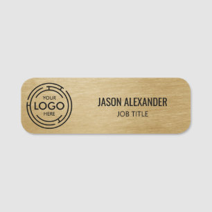 Etiqueta Para Nombres Logotipo Corporativo Faux Oro Profesional