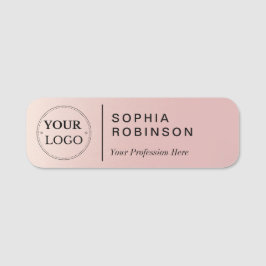 Etiqueta Para Nombres Logotipo corporativo Marca Empleados Faux Rosa Gol