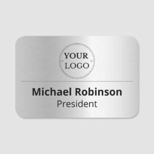 Etiqueta Para Nombres Logotipo corporativo Profesional Empleado Faux Sil