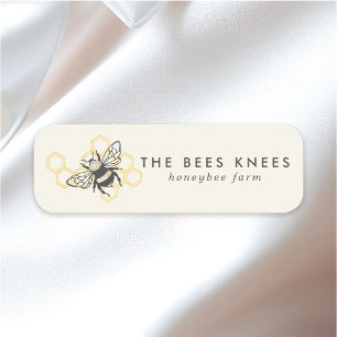 Etiqueta Para Nombres Logotipo de abeja vintage apicultor abeja melífera