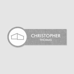 Etiqueta Para Nombres Logotipo de casa moderno Inmobiliario, Ropa gris d