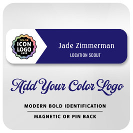 Etiqueta Para Nombres Logotipo de color azul marino blanco ID de negocio