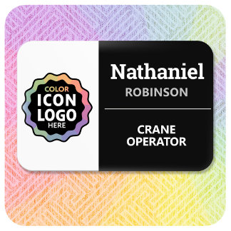 Etiqueta Para Nombres Logotipo de color negro blanco minimalista ID de e