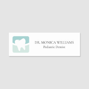 Etiqueta Para Nombres logotipo de dentista moderno diente verde claro pr
